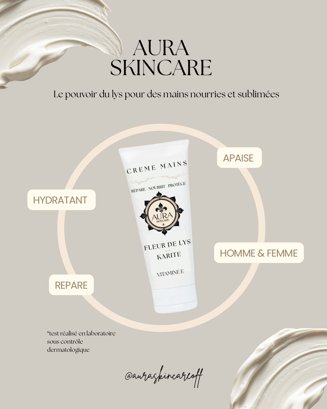 Crème Mains Hydratante à la Fleur de Lys (100g)